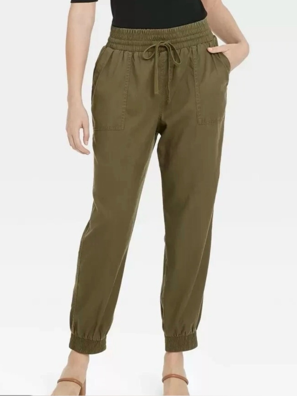 Green Drawstring Jogger Pants- XS
